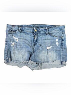 Jennifer Lopez Denim Jean Shorts Mid Rise 35” Waist Size 16 XL